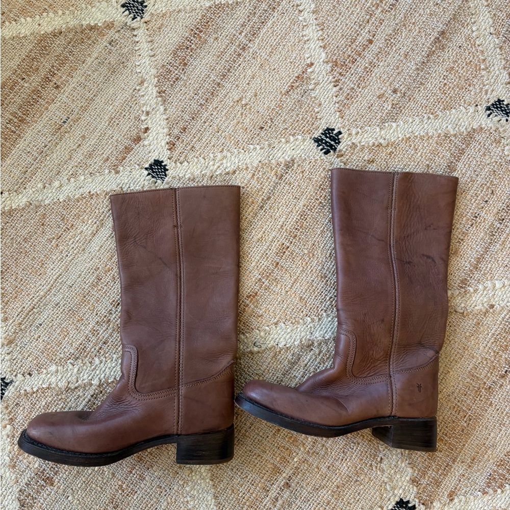 Frye Brown Leather Heeled Boots